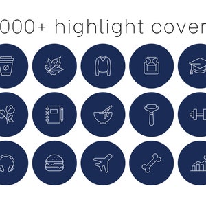 Instagram Highlight Covers Navy Blue IG Story Icons Blue Icon Set Minimalist Aesthetic Instagram Highlights Blue Social Media Kit Icon Cover