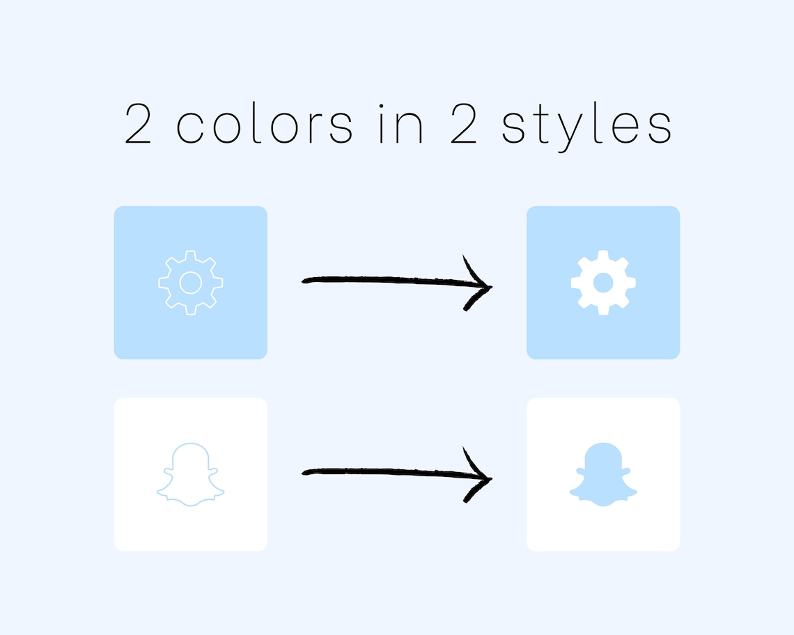 4000 Pastel Blue IOS 14 / 15 App Icons Pack Blue & White Etsy