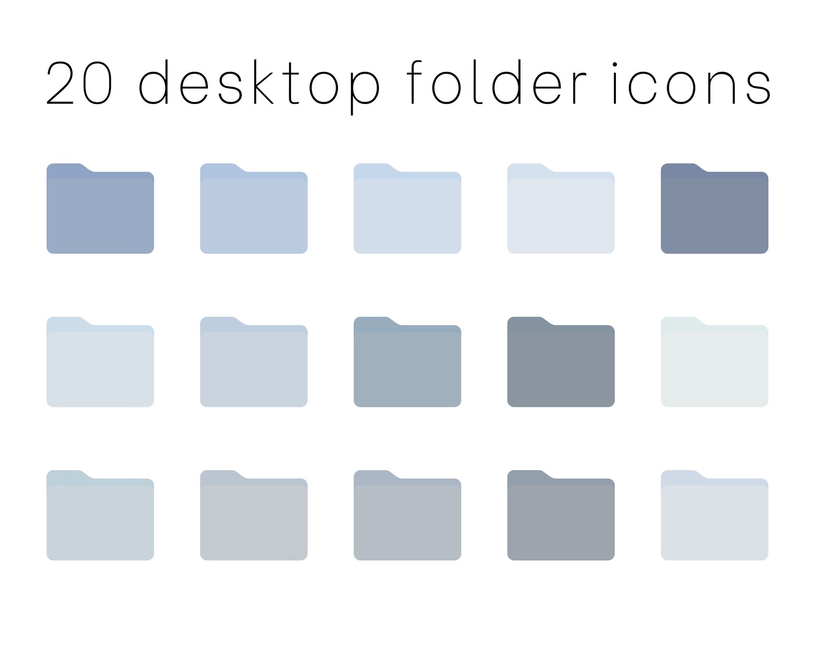 Blue Desktop Folder Icons Aesthetic Organizing Icons Macbook - Etsy