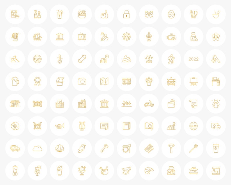 600 Instagram Story Highlight Covers Icon Pack Gold | Etsy