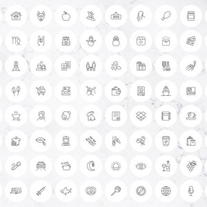 1000 Instagram Story Highlight Covers, Icon Pack, Black and White ...