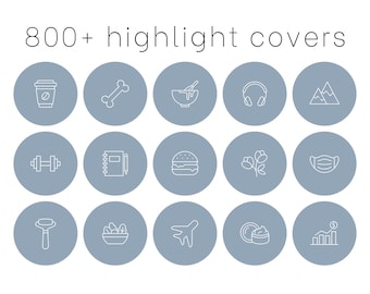 Instagram Highlight Covers Blue IG Story Icons Blue Icon Set Minimalist Aesthetic Instagram Highlights Blue Social Media Kit Instagram Icons