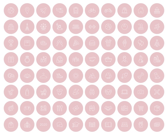 800 Instagram Story Highlight Covers Icon Pack Soft Pink Etsy