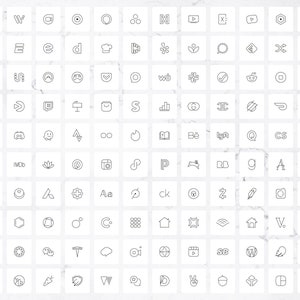 2000 Minimalistic White & Black Ios 14 / 15 App Icons, Social Media Set ...