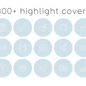 Instagram Highlight Covers Blue IG Story Icons Light Blue Icon Set Minimalist Aesthetic Instagram Highlights Pastel Blue Social Media Kit