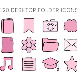 Cute Light Pink Desktop Folder Icons For Macbook and Windows, Personalized organization, Icon customization Set, Aesthetic MacOS Accessories