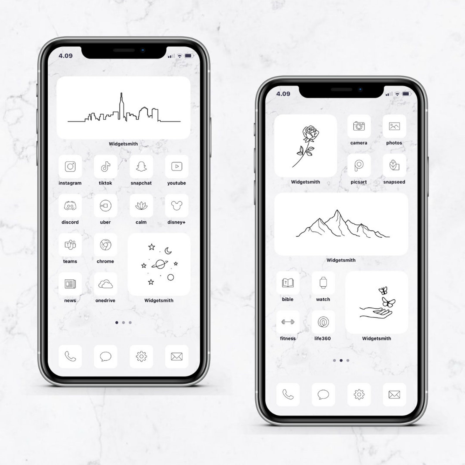 400 minimalistic white iOS app icon pack iOS 14 aesthetic | Etsy