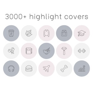 Instagram Highlight Covers Blue IG Story Icons Light Pink Icon Set Minimalist Aesthetic Instagram Highlights Gray Social Media Kit Icons