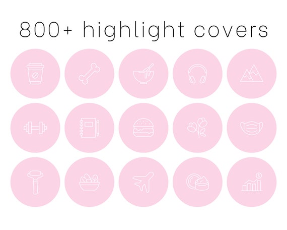 800 Instagram Story Highlight Covers Icon Pack Light Pink Etsy