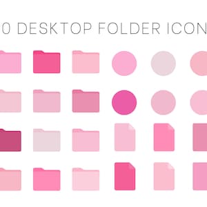 Pink Desktop Folder Icons For Macbook and Windows, Personalized organization, Icon customization Set, Aesthetic Trending MacOS Accessories