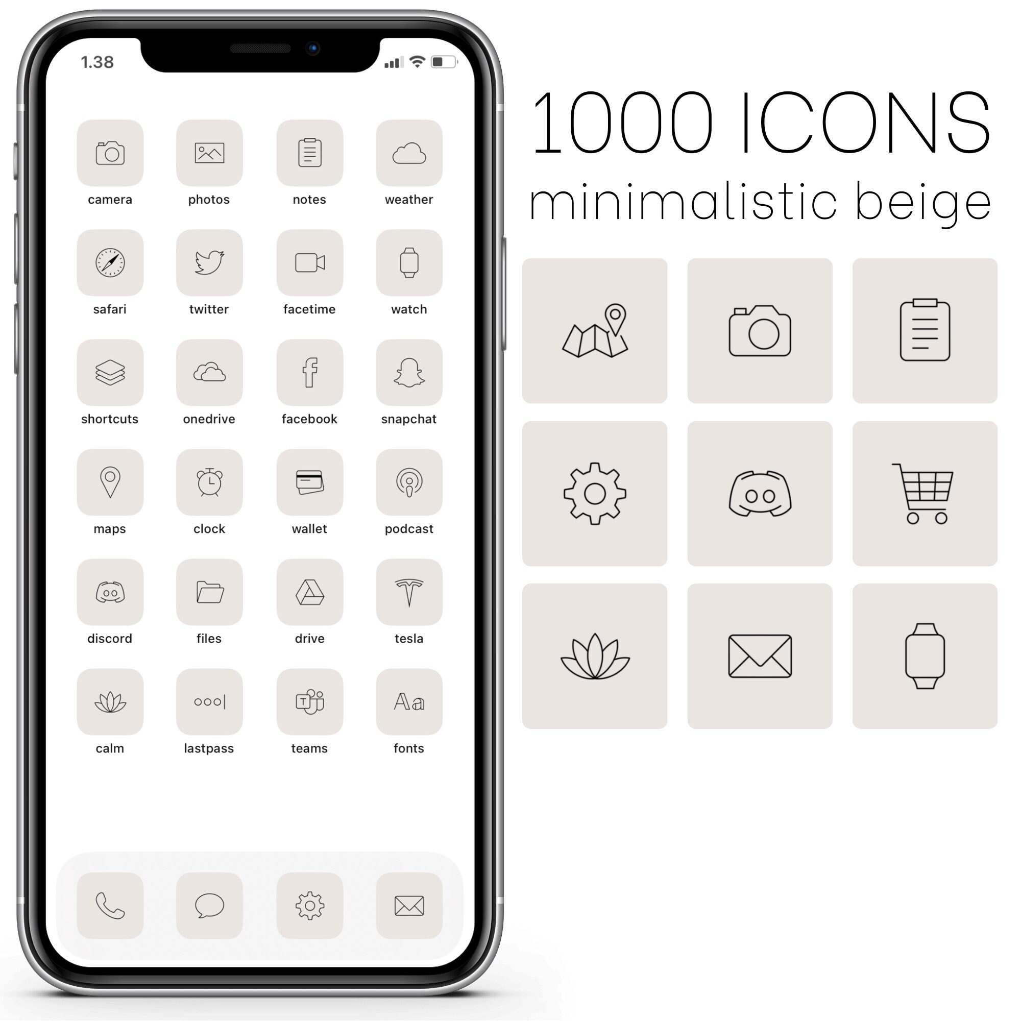 1000 Minimalistic Beige and Black Ios App Icon Pack Neutral picture