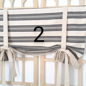 Rustic Black and ivory Farmhouse and Natural Tie Up Valance, Nursery Room Valance, Kitchen Valance, Rustic Valance, Farmhouse Valance 2