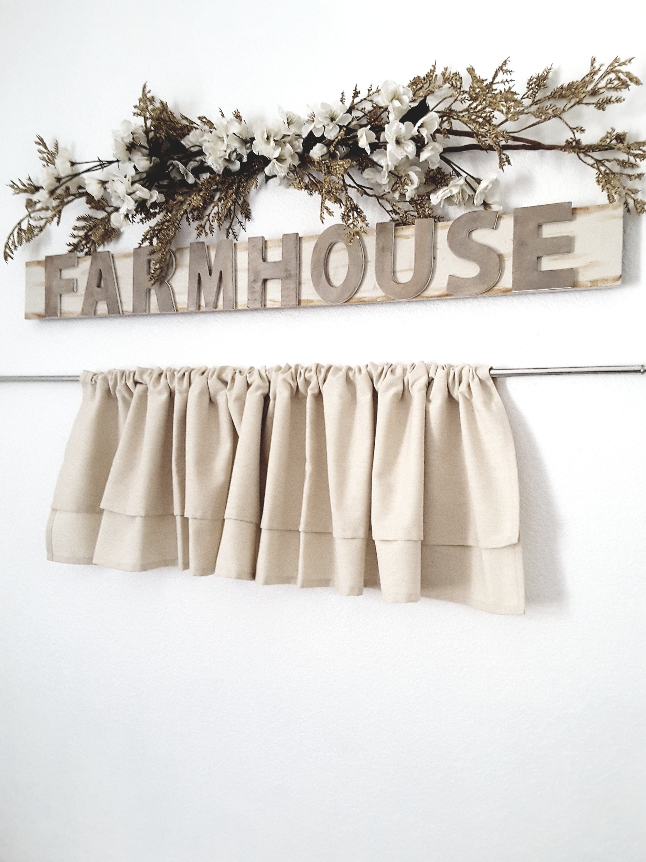 Farmhouse Valance Kitchen Valance Country Valance Rustic Etsy