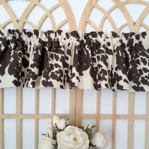 Cow Print Ruffle Valance: Farmhouse Country Decor