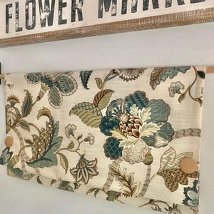 French Floral Faux Roman Shade Valance, Flat Valance, Floral Valance, Farmhouse Valance, Finders Keepers Curtain, Window Valance