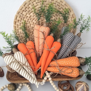 Easter Carrots, Fabric Carrots, Stuffed Carrots, Spring Decor, Country Carrots, Vintage Carrots, Farmhouse Carrots, Easter Decor