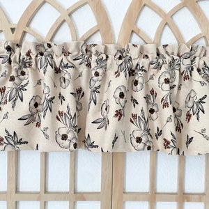 Rustic Floral Ruffle Valance: Country Farmhouse Decor