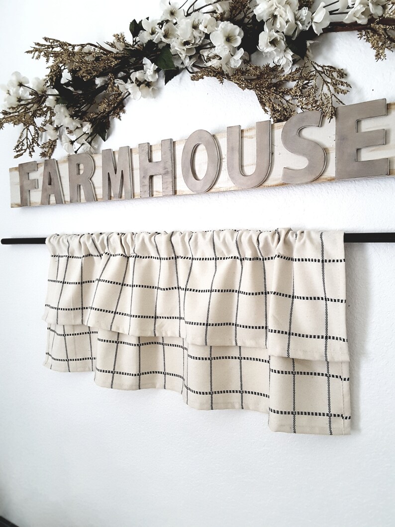 Farmhouse Valance Kitchen Valance Country Valance Rustic Etsy