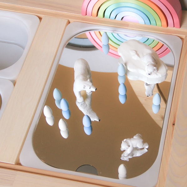 TROFAST / Flisat IKEA acrylic mirror cover to develop fine motor skills