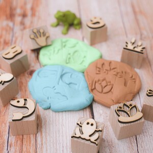 RIVER and frog theme modeling clay stamps