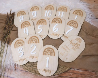 13 Wooden Birth Milestone Cards