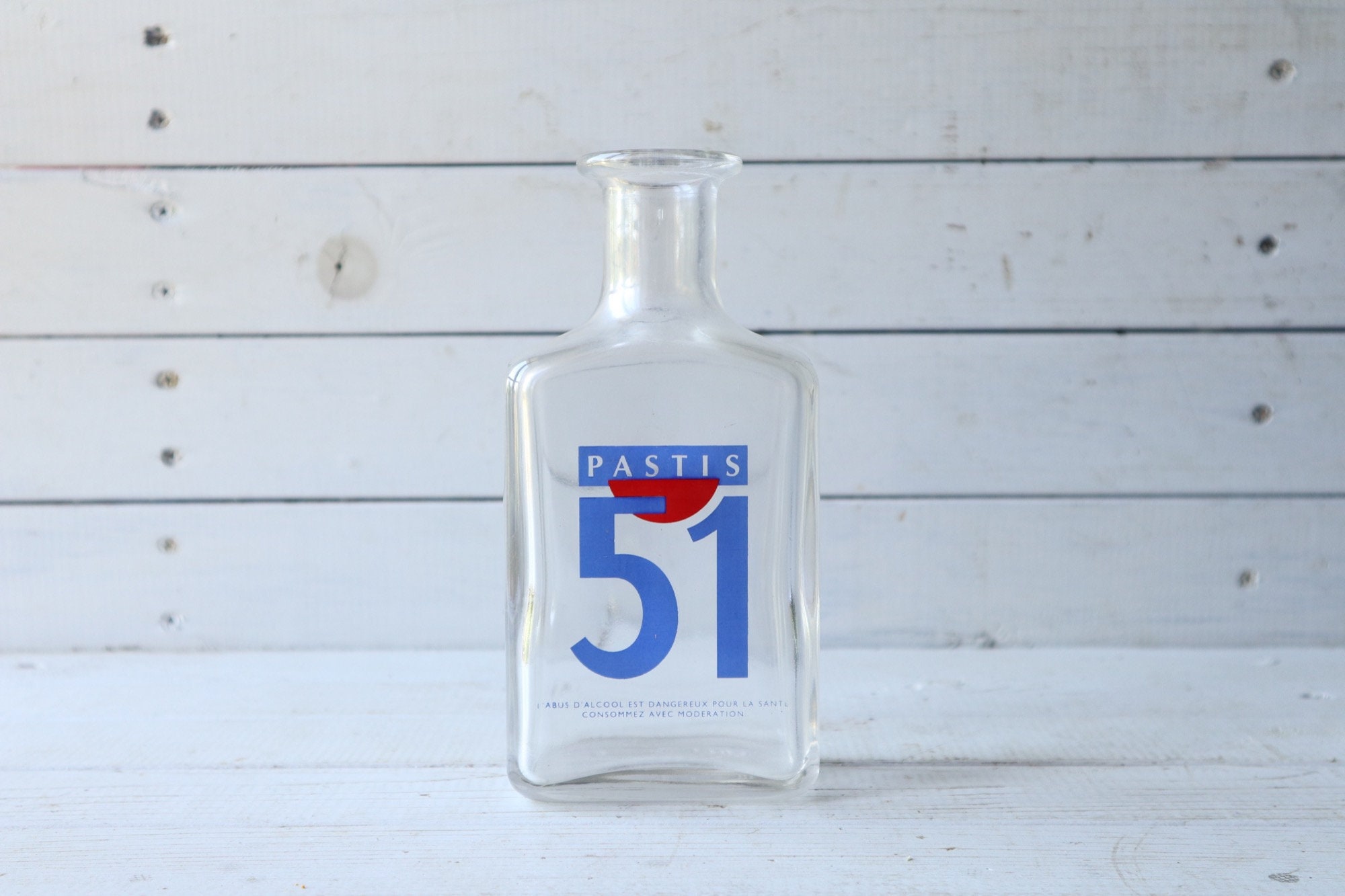 Pastis 51 Apéritif Carafe d'eau de Marque/Pichet, Original Vintage Français Bistro Barware, Verrerie