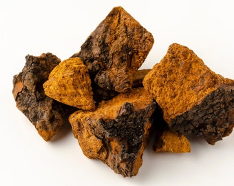 Wild Chaga chunks for Tea,Dried Raw Chunks,Chaga Tea, Ready to Brew,hand picked from clean LATVIA birch forests