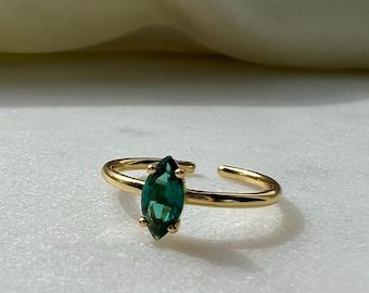 Ring in smaragdgroen goud zilver 925