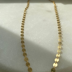 Choker Chain Gold/ Necklace/ Tight Necklace/ Ladies Necklace Gold/ Sterling Silver 925/ 18 Carat/ Gold Plated Chain/ Disc Chain