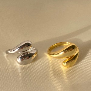 Ring Gold Silber/ Sterling Silber 925/ Plated Gold / 18k Gold filled/ Ring chunky/ offener Ring/ verstellbarer Ring Bild 2