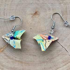 Ohrringe Origami Papierflieger aus Atlas
