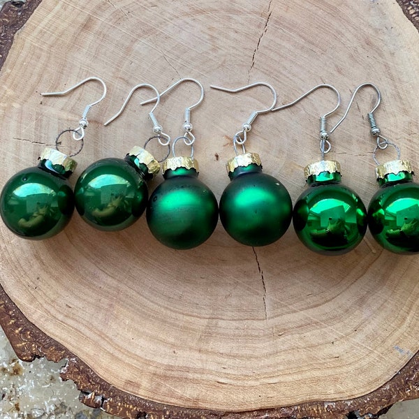 Earrings Christmas tree ball Christmas tree ball green Christmas market