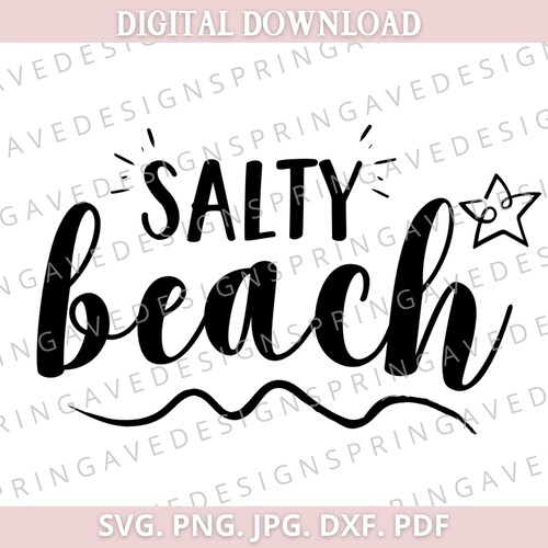 Salty Little Beach SVG / Cut File / Cricut / Commercial Use / - Etsy