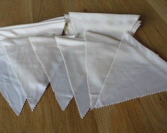 Weiße Spitze-Baumwollgewebe-Weinlese handgemachte Dreieck Bunting Banner WH