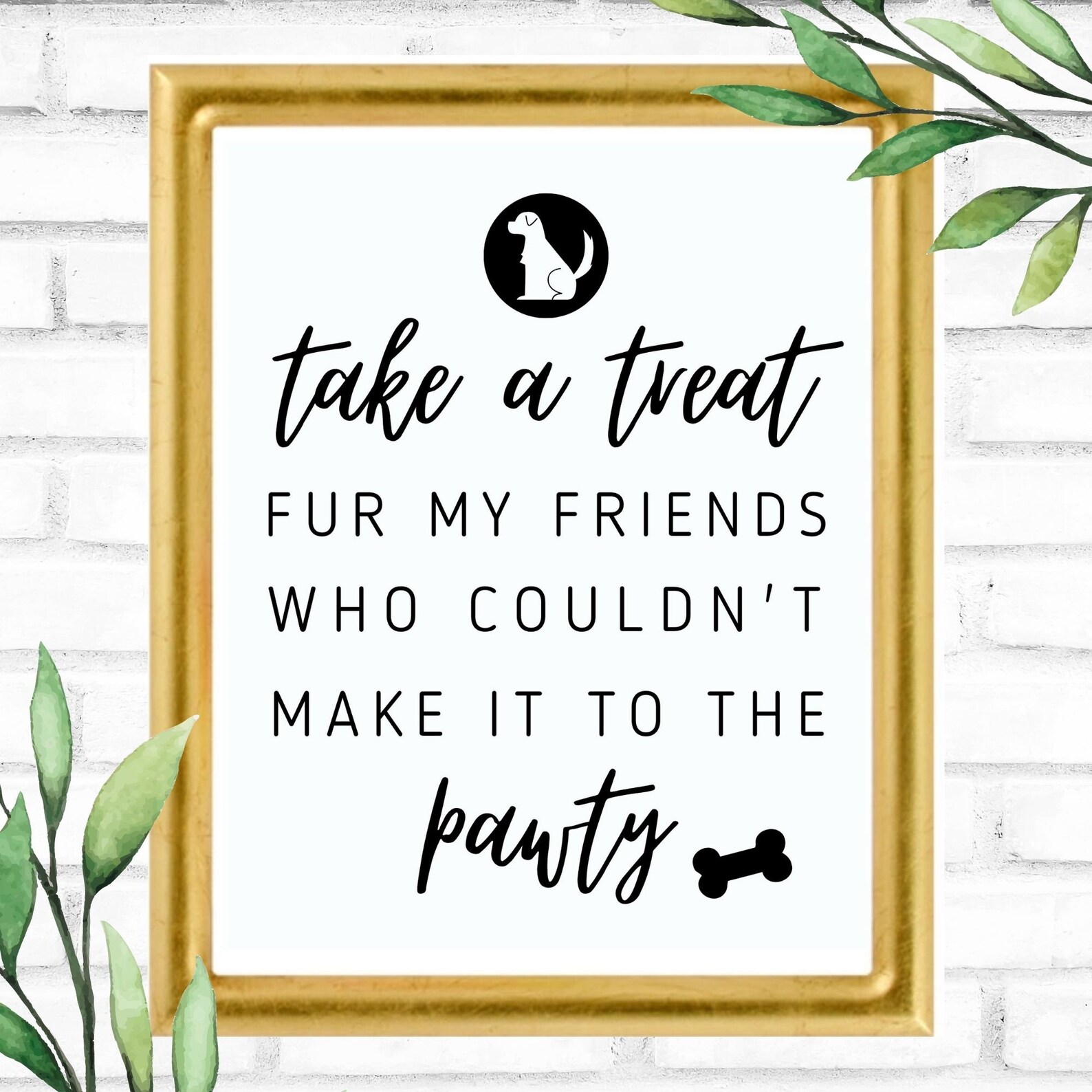 Dog Treat Digital Wedding Print Dog Treat Wedding Bar Dog Etsy