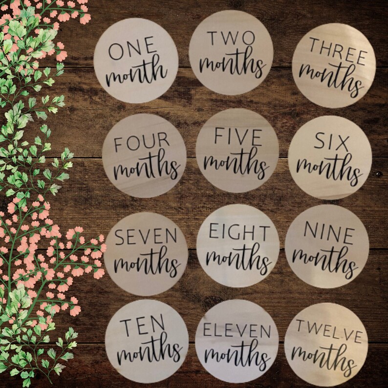 Milestone Circles Wood Baby Milestones Wooden Baby Milestones Circles Baby Photo Milestones Baby Photo Prop Milestone Prop