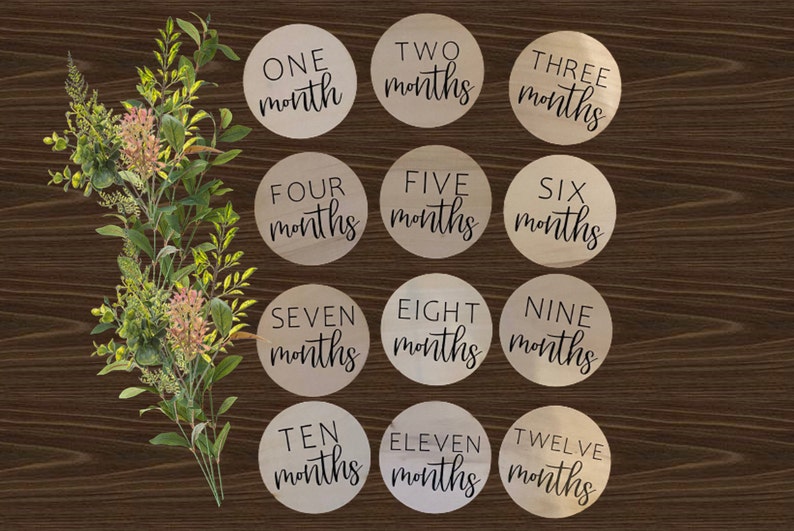 Milestone Circles Wood Baby Milestones Wooden Baby Milestones Circles Baby Photo Milestones Baby Photo Prop Milestone Prop