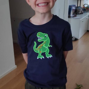 Dinosaur shirt birthday personalized with name and number birthday shirt Dino T-Rex, birthday gift boy child colorful image 2