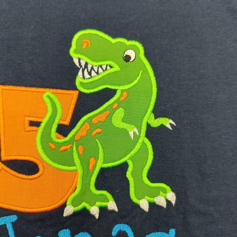 Dinosaur shirt birthday personalized with name and number birthday shirt Dino T-Rex, birthday gift boy child colorful image 9