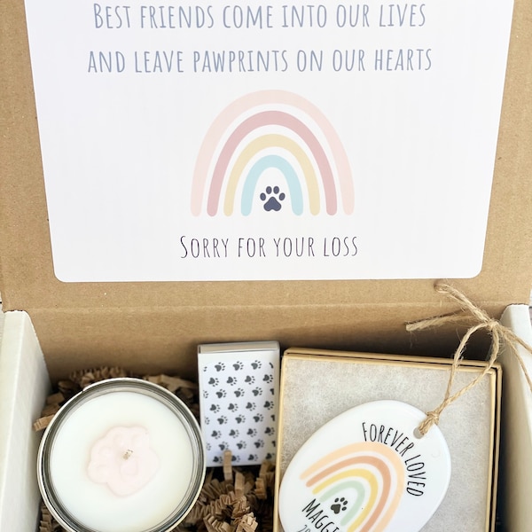 Pet Sympathy Gift, pet loss gift-Dog loss gift- Cat loss gift, Pet memorial- candle-Sorry gift, loss of a pet