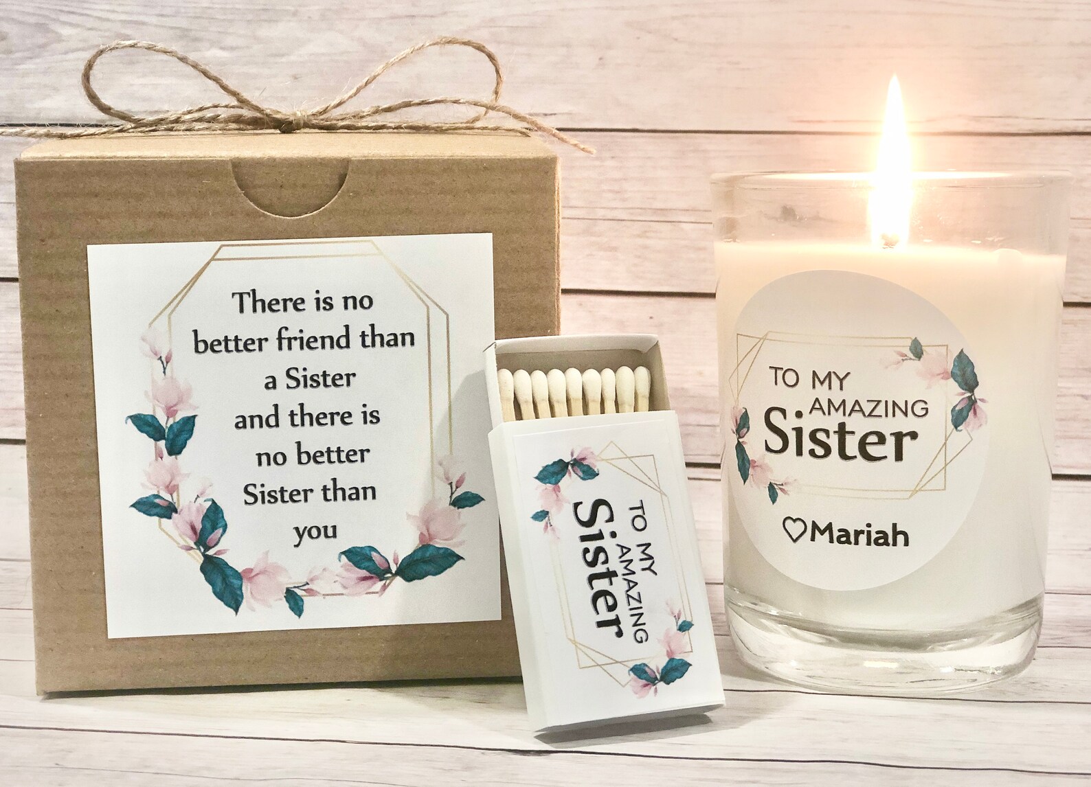 Cadeau de soeur personnalisé git mignon pour soeur bougie Etsy
