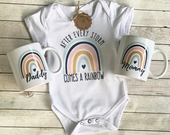 Neutral rainbow baby gift box, IVF Onesie, New parents gift, New mama and dad, After every storm comes a rainbow