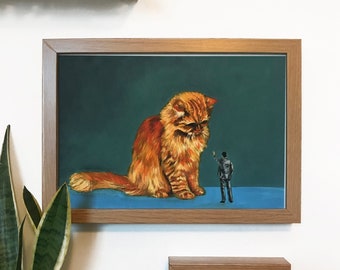 Cat Giclee print of "Giant Ginger" Painting A5&A4