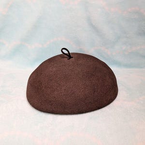 Vtg 60s Merrimac Pillbox Hat Brown 100% Wool Beret S 20\