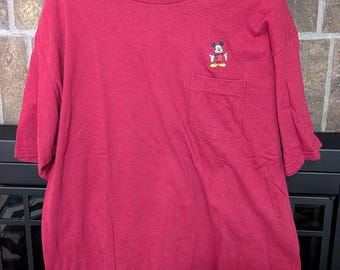 Disney Parks Mickey Mouse Embroidered T-Shirt Vintage 90s, Size 3XL  100% Cotton
