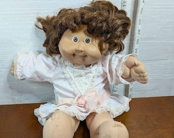 VINTAGE Cabbage Patch Kids Doll 1983 Coleco Head Mold 3 Brown Hair Brown Eye