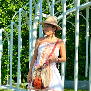 Bucket bag with Tassels, Hmong woven bucket Bag, Ethnic hippie bags, Boho Crossbody bag, Shoulder bag, Tribal Hmong bag Thailand