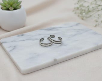 Coppia di anelli per le dita dei piedi in argento sterling: gioielli minimalisti regolabili per i piedi