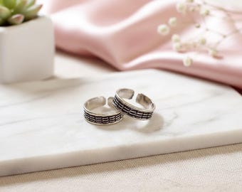 Bagues d'orteil en argent sterling : bijoux de pied bohème texturés faits main