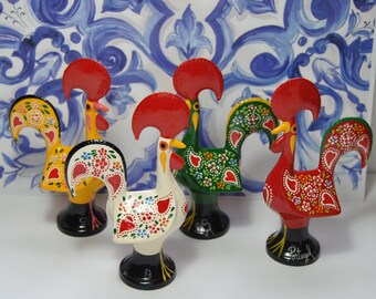 Portugal Atlantis Crisal Shot Glasses Good Luck Rooster